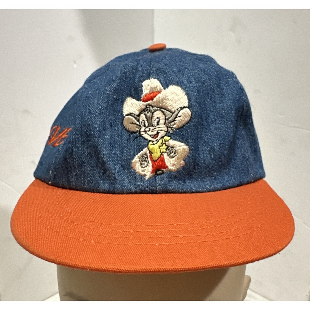 Vintage Universal Studios An American Tail Fievel  Youth Cap Denim New W/Tags OS